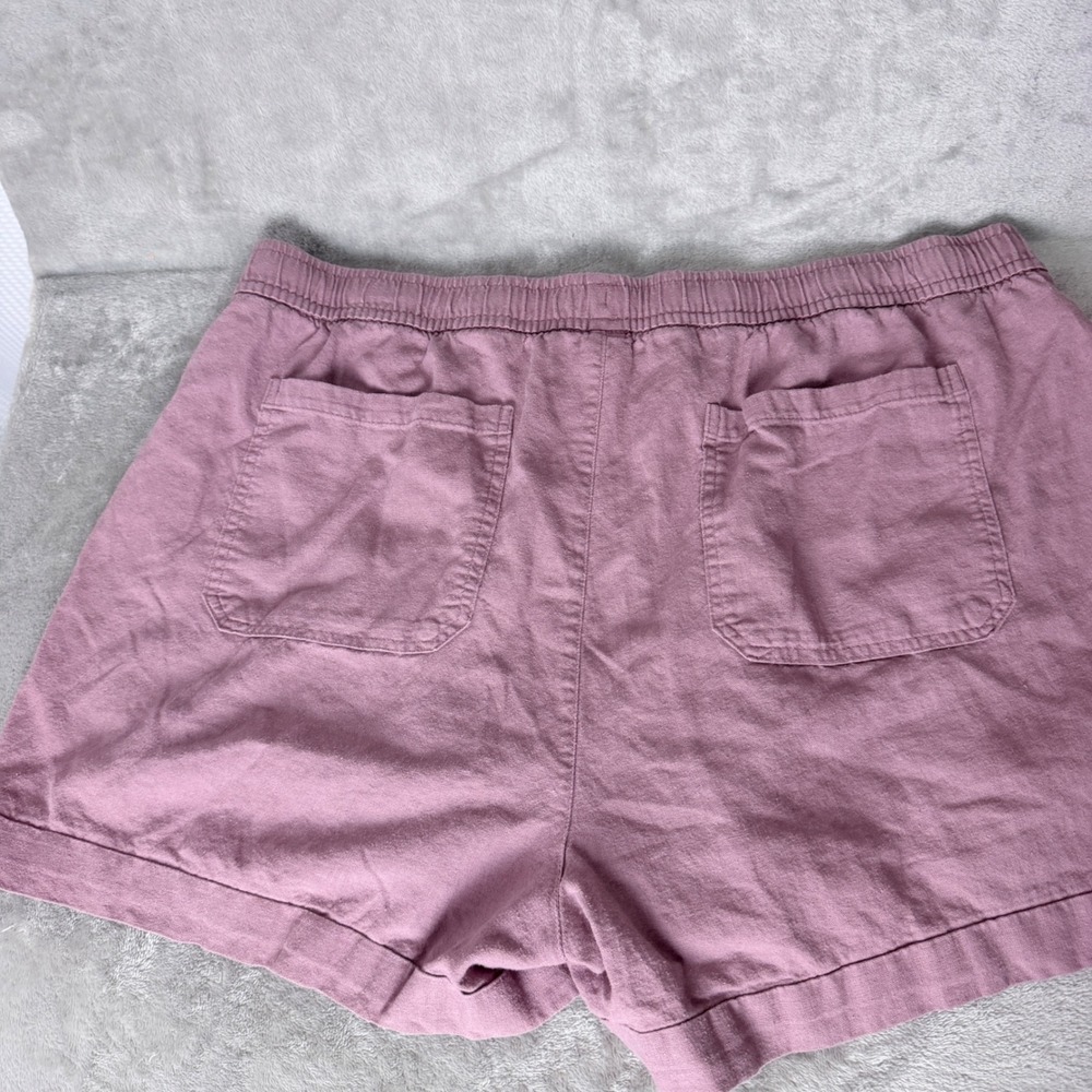 Old Navy Linen Blend Shorts Women XL Purple Beachy Summer Pastel Activewear - Picture 4 of 8